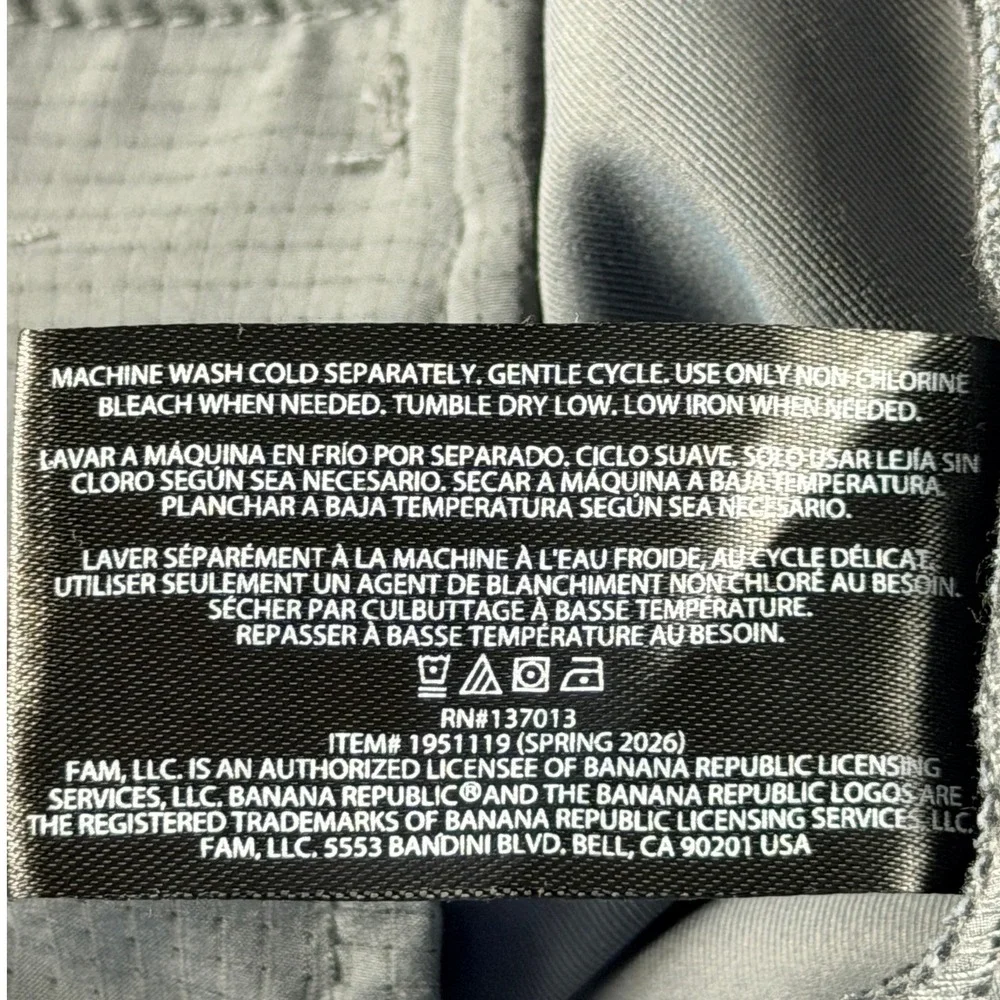 Banana Republic Mens Gray Performance Chino Pants 38x30 Elastic Waist 1951119